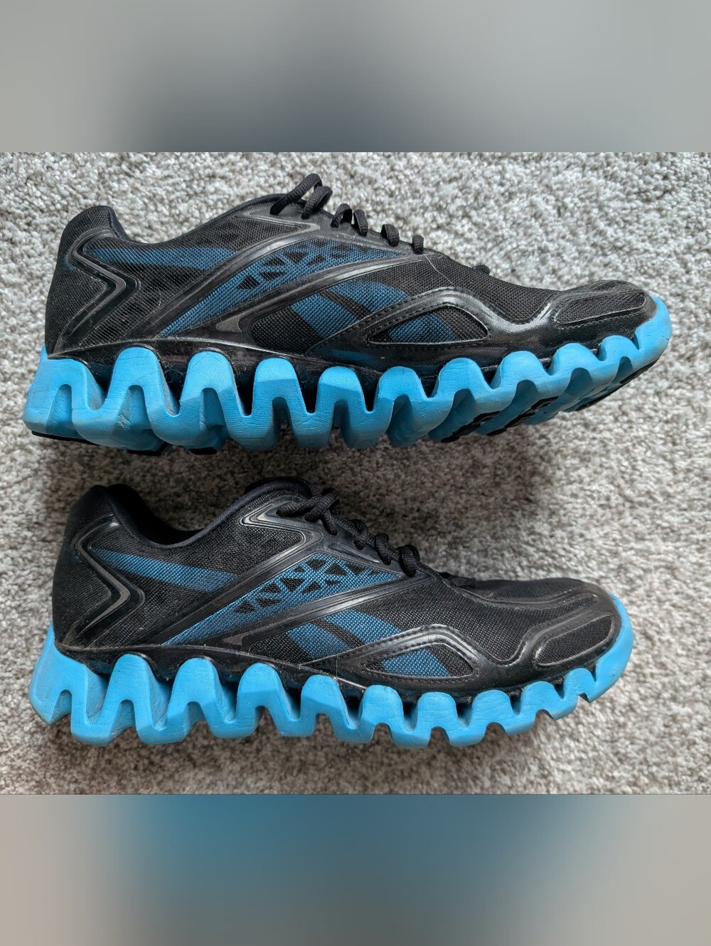 Reebok Zigtech Running Shoes Black/Blue Mens Size 11